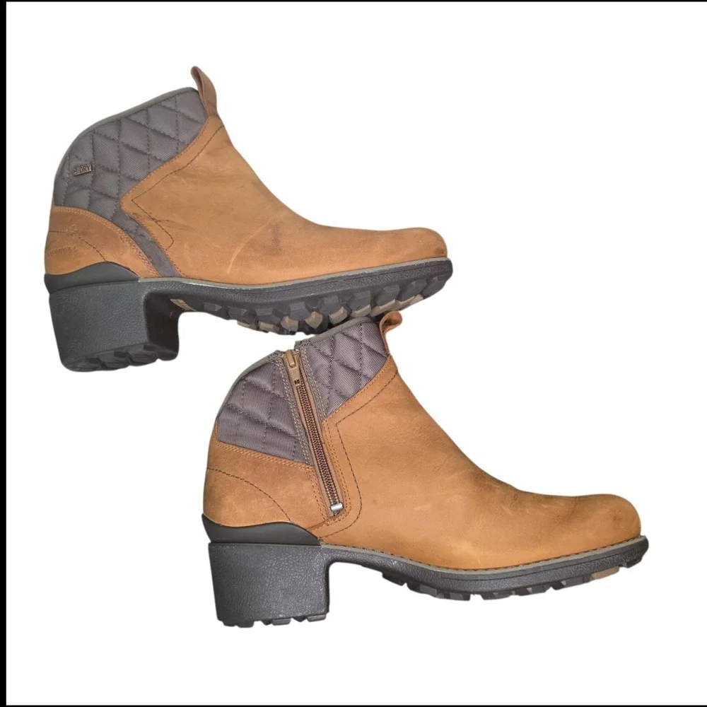 Merrell J45546 Womens 10 Waterproof Leather Ankle Boots Brown Block Heel